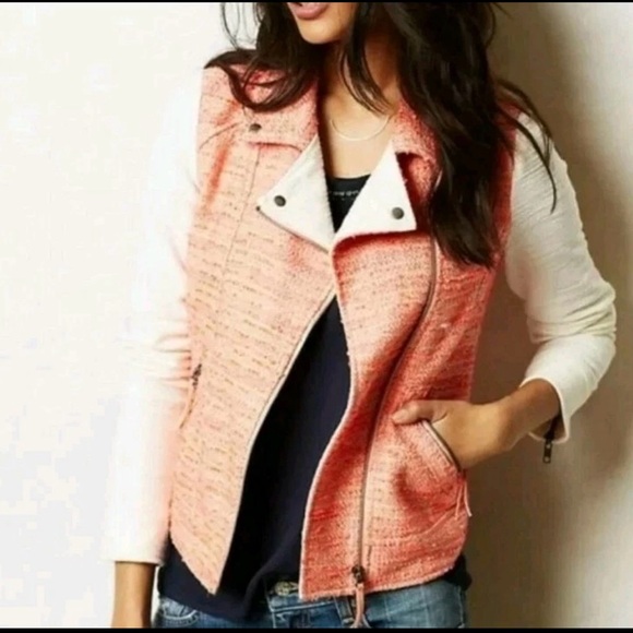 Anthropologie- Elevenses Tweed Moto Jacket - Picture 1 of 16